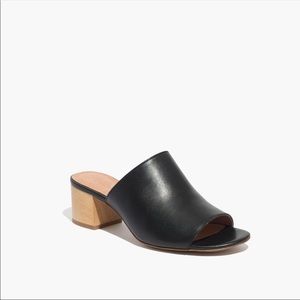 Madewell Black Leather Devon Mule 2” heel